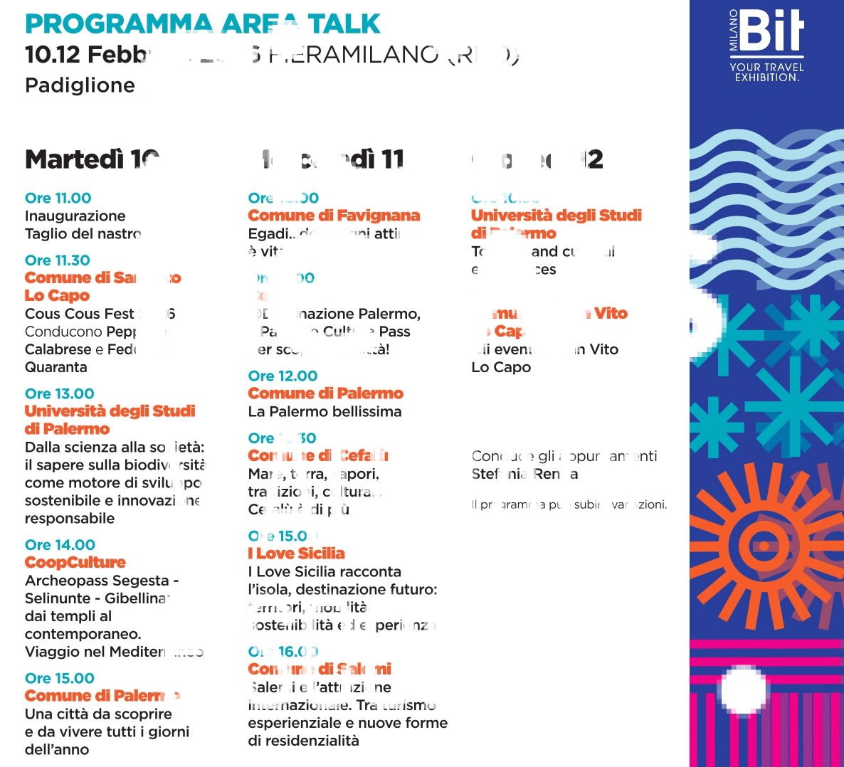 programma bit milano 2026 Sicilia